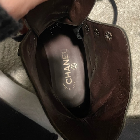 Chanel Distressed black iridescent booties European Size 37 1/2 - Picture 6 of 10